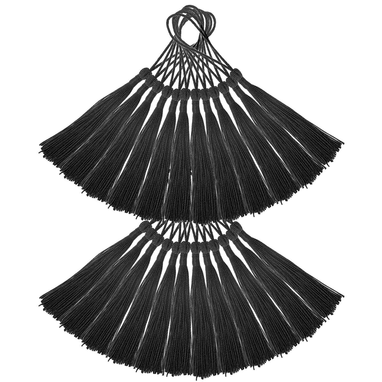 EKIND Silky Floss Tassels, 5-Inch Handmade Soft Craft Mini Tassels for Jewelry Making, Souvenirs, Bookmarks, DIY Crafts (25PCS, Black)